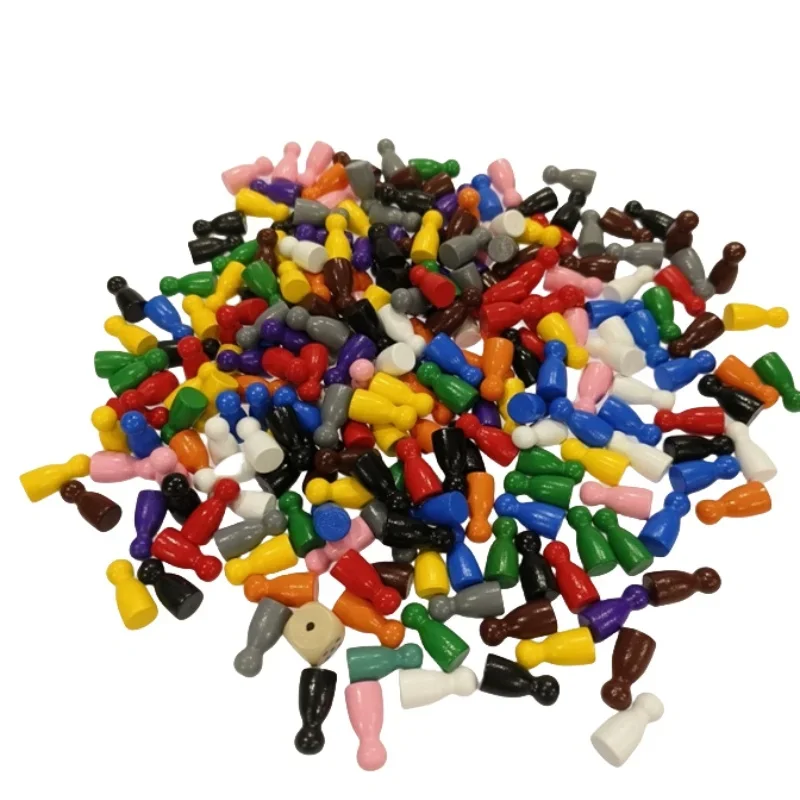 Board Game Quiz - 100 Stück bunte Holz-Schachmarker, 24 x