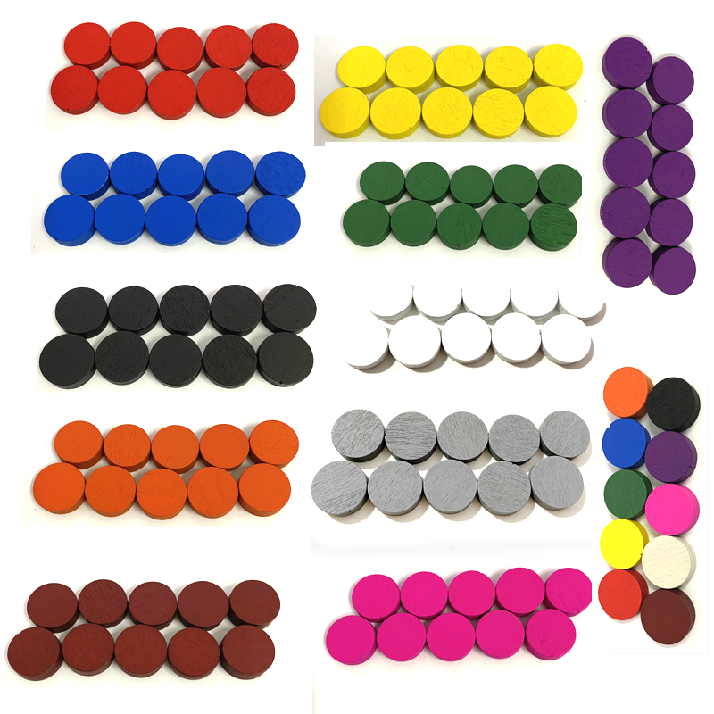 Board Game Quiz - 50 stück 15*5MM 11 Farben Holz