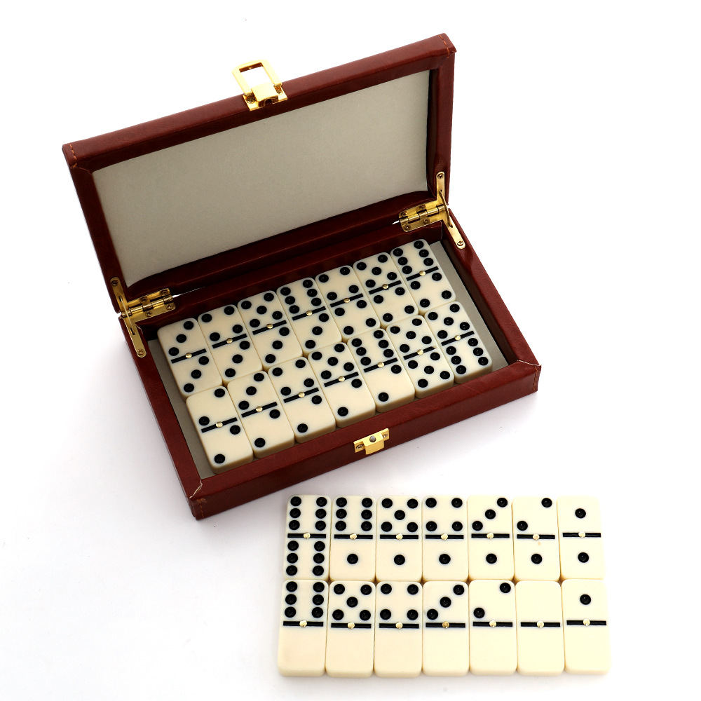 Board Game Family - 28-teiliges Harz-Domino-Set, klassisches Domino-Spiel mit exquisiter