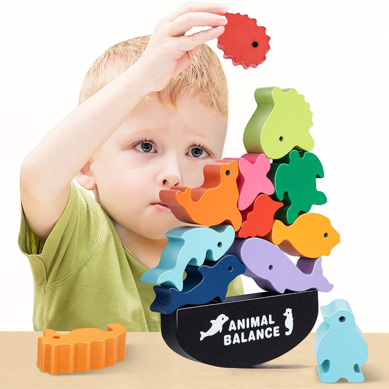Board Game Word - Neue Kinder Montessori Holz Tier Balance