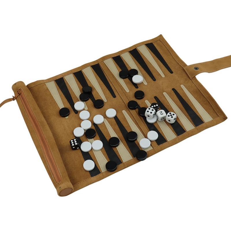 Board Game Vantage - Backgammon-Spiel in Reisegröße, tragbares Reisestrategie-Backgammon-Spielset, Backgammon-Kleinspielset,