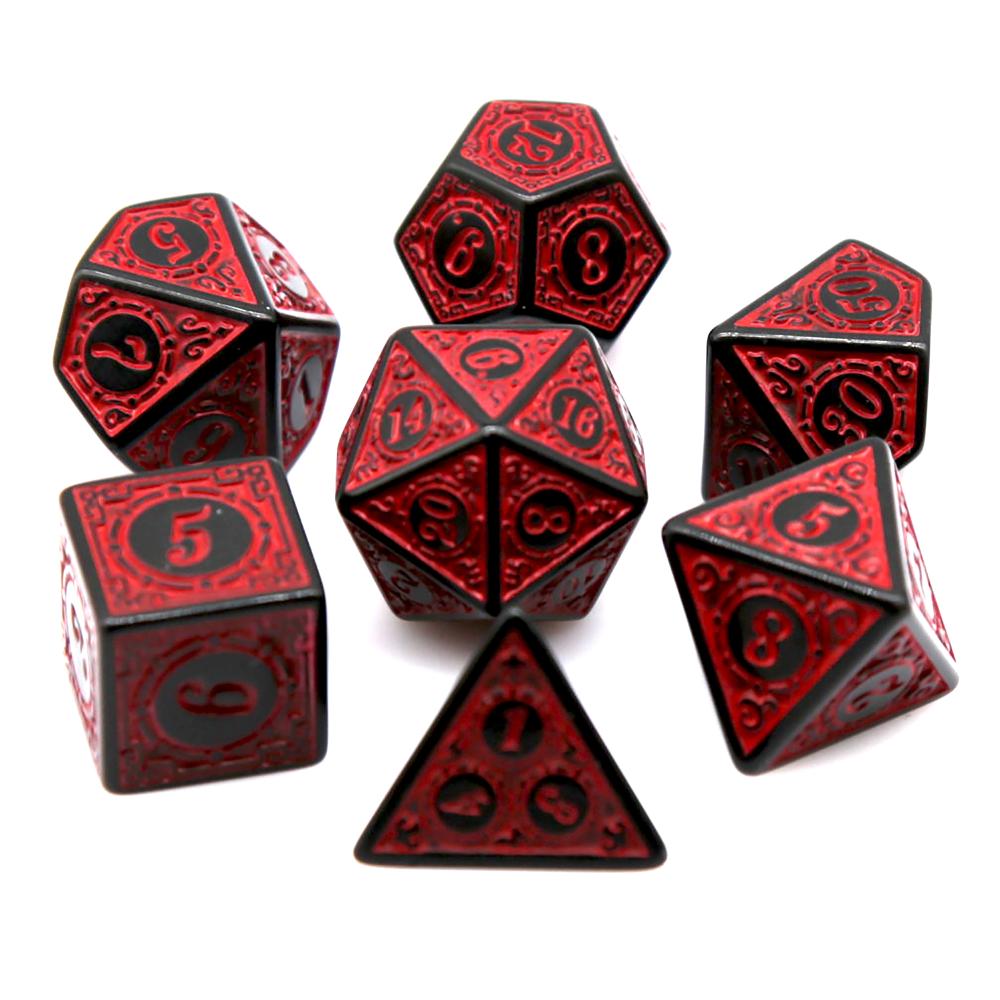 7-teiliges schwarz-rotes Polye – Board Game Arena Bewertung und Preis